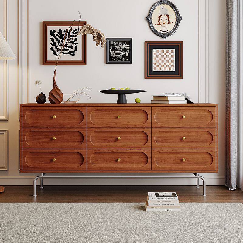 北欧收纳复古实木六斗抽屉柜子卧室客厅储物玄关床尾小户型九斗柜
