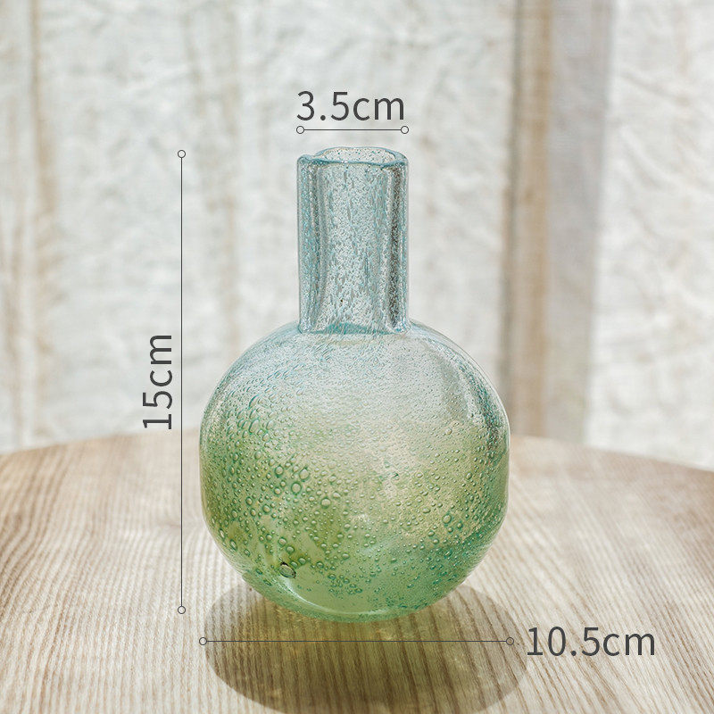 雨浓气泡水培梦幻网红玻璃花瓶插花细口瓶子客厅餐桌花器摆件