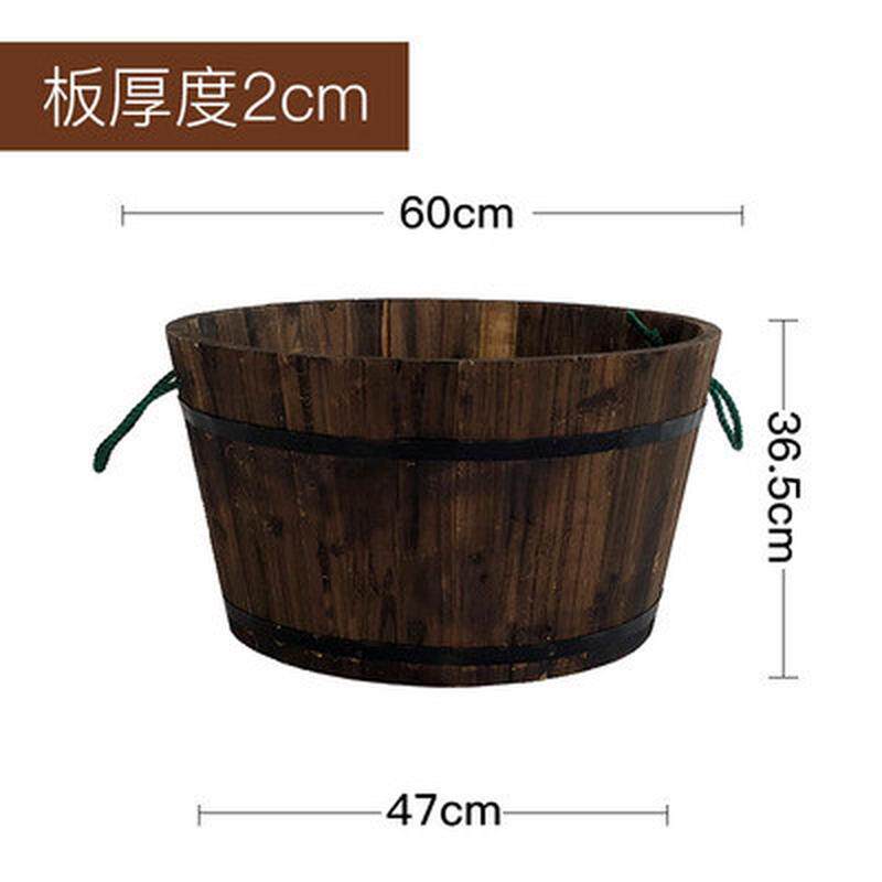 youka-防腐杉木椭圆式圆形花桶阳台庭院公共绿化苗圃绿化种植花箱