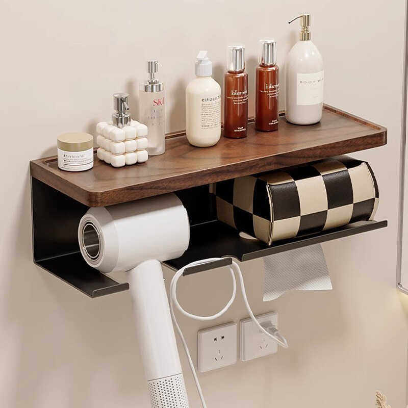 实木吹风机置物架洗手间便捷纸巾架子免打孔壁挂收纳置物用具,家庭/个人清洁工具,吹风机置物架,淘宝优惠券,粉丝福利购,淘宝优惠卷