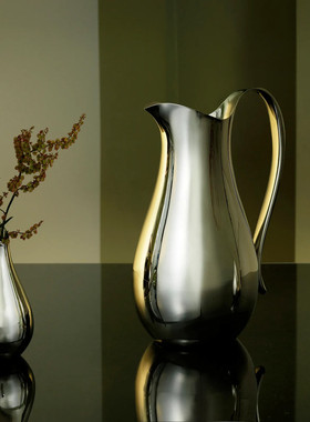 北欧器不锈钢小花瓶客厅茶几插花装饰摆件样板间软装道具插花轻奢