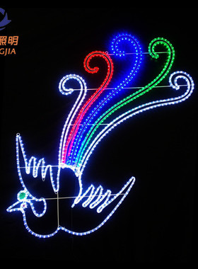 LED中国结灯杆造型灯中国结小品灯灯杆挂件圣诞图案灯装饰灯