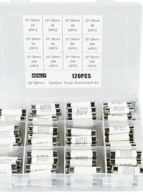120pcs陶瓷保险丝10x381A2A3A4A5A6A8A10A16A20A25A32保险丝套装