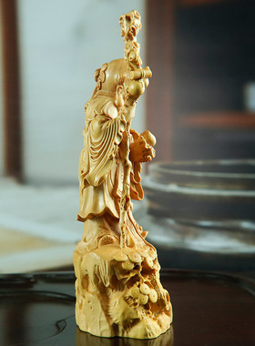 木雕黄杨工艺品雕刻生日祝贺寿人物客厅礼品老寿星公摆件