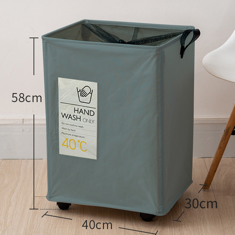y5ug批发家用布艺夹缝收纳筐轮子缝脏衣篮可折叠带窄衣柜角落缝隙