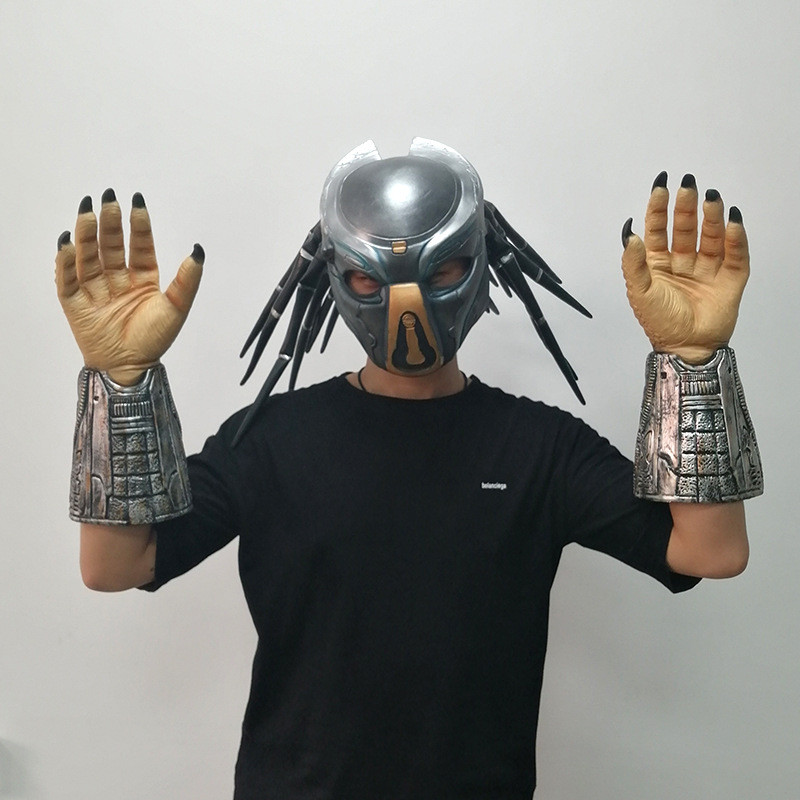 热销铁血派对手套万圣节cosplay装扮铁血战士面具套装狂欢舞会战