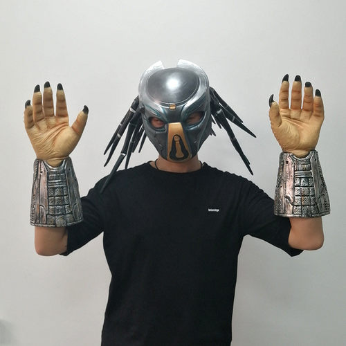 热销铁血战士手套万圣节派对装扮铁血战士面具套装狂欢舞会cospla