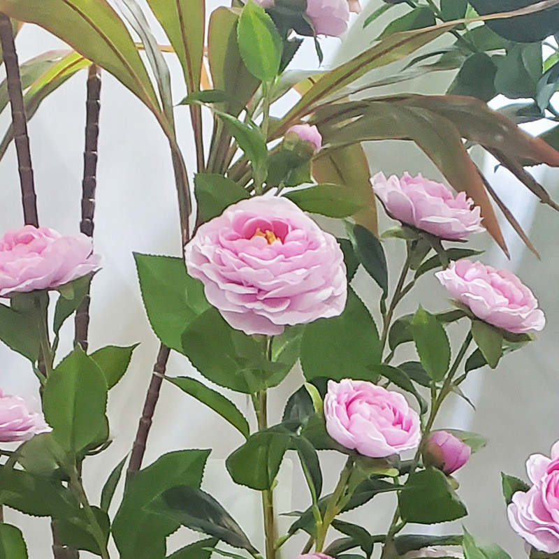 批发仿真盆栽玫瑰花客厅装饰植物摆件塑料婚礼盆景绿植花卉