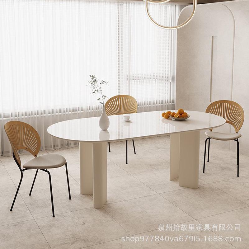 简约现代欧式长桌实木轻奢设计师办公桌创意洽谈桌艺术工作台餐桌