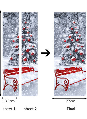 仿新品funlife3d门贴圣诞款圣诞树创意墙贴贴画木门翻新dm065