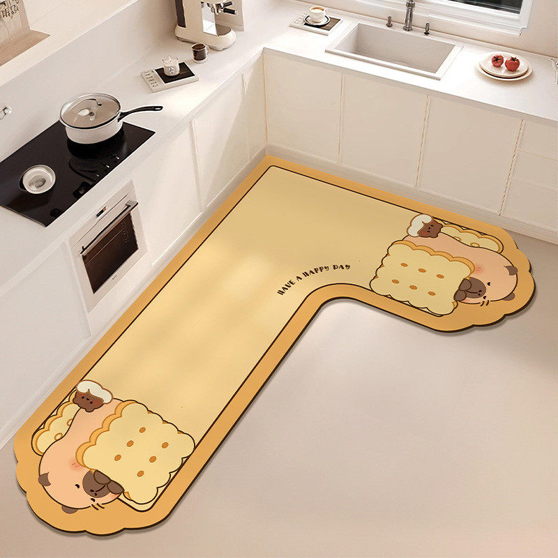 L型厨房地垫硅藻泥地垫吸水防滑吸油防污地毯耐脏耐磨易打理地垫,居家布艺,家用脚垫,淘宝优惠券,粉丝福利购,淘宝优惠卷