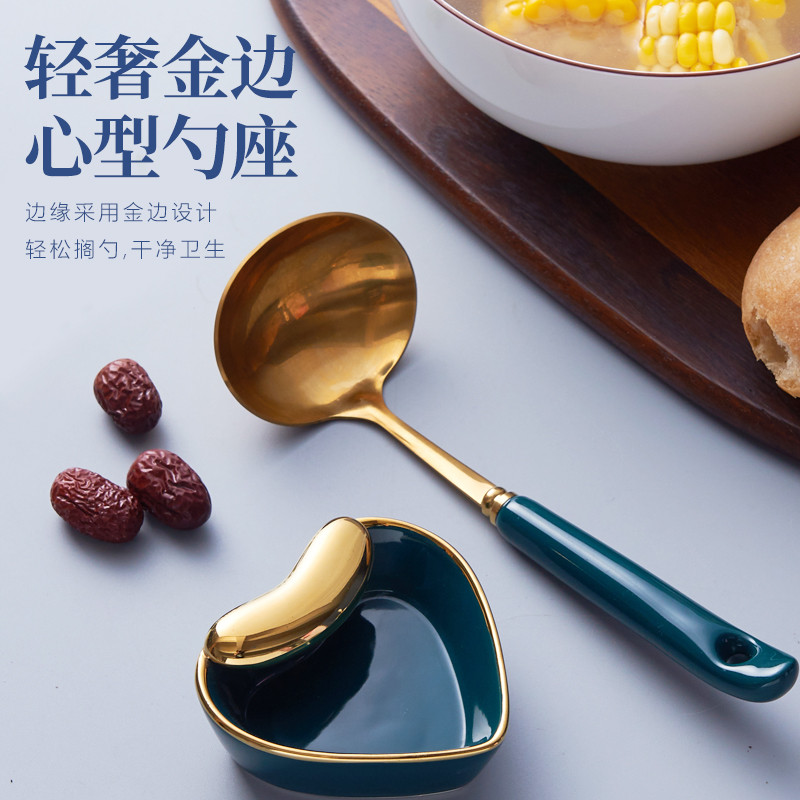 汤勺不锈钢304家用高档精致大号盛汤长柄大勺子陶瓷商用餐饮厨房