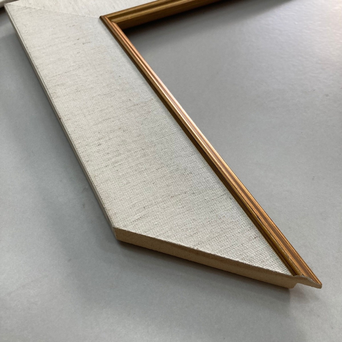 实木贴麻布麻金麻银画框内装饰画油画内衬条仿麻布影楼内线压线条