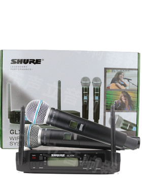 shure舒尔/GLXD4 一拖二专业无线话筒舞台婚庆调频演出麦克风家用