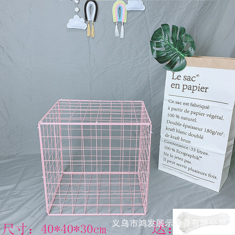 房间装饰ins网红童装橱窗展示架子仙女少女粉色铁艺网格拍摄道具