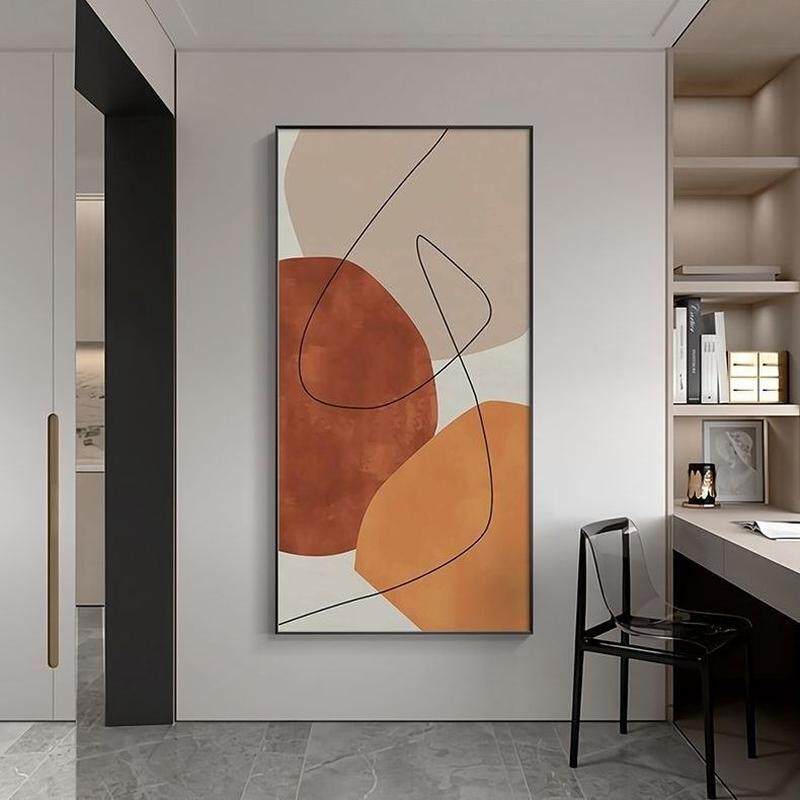 入门玄关装饰画走廊壁画竖版过道现代简约客厅轻奢风晶瓷挂画