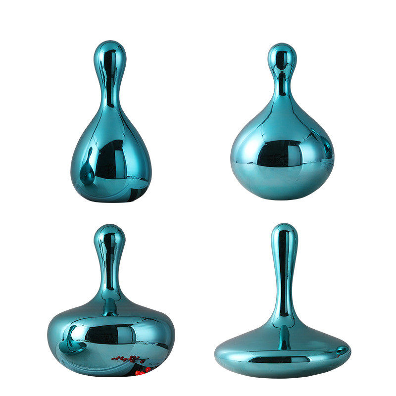 轻奢现代玻璃酒店摆件酒柜创意几何桌面样板房水滴软装装饰摆件