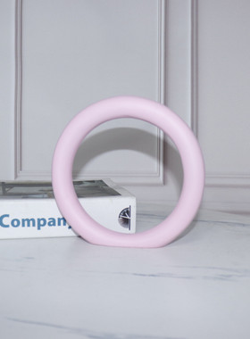 现代简约北欧极简几何创意圆圈摆件样板房售楼处书房客厅软装饰品