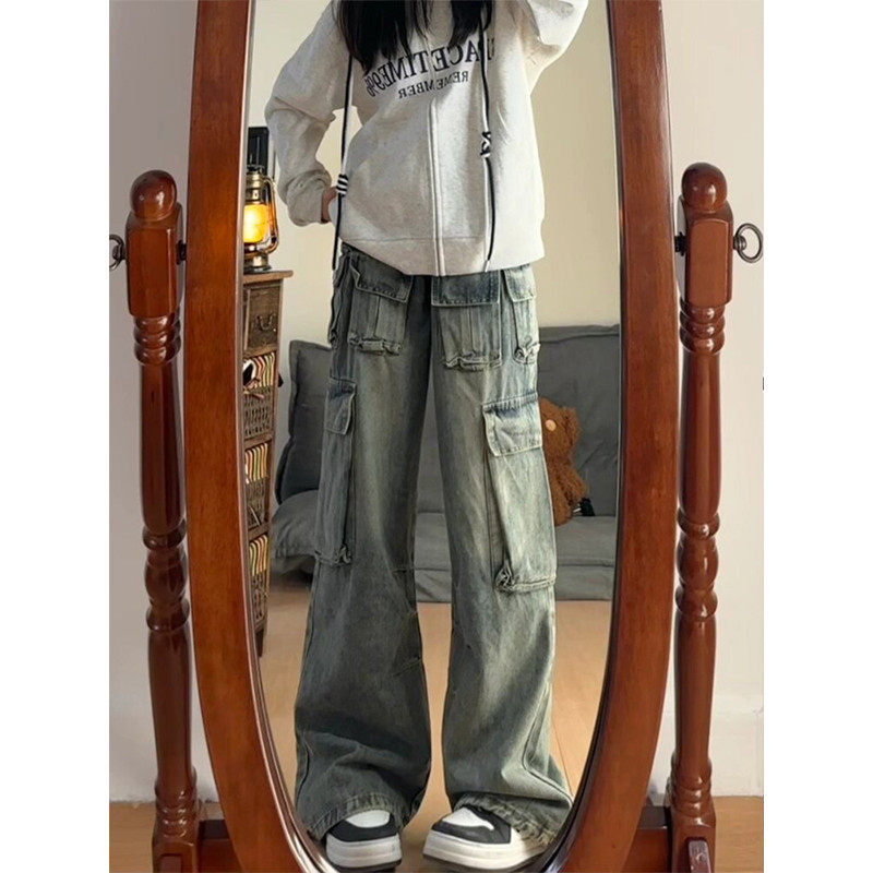 胖mm美式高街工装女300斤大码设计感显瘦阔腿裤,女装/女士精品,大码裤装,淘宝优惠券,粉丝福利购,淘宝优惠卷