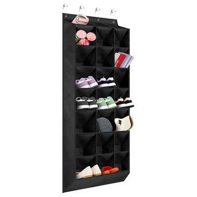 24格鞋架鞋带收纳架用于壁橱大客量县挂双门8层鞋架悬挂门背收纳