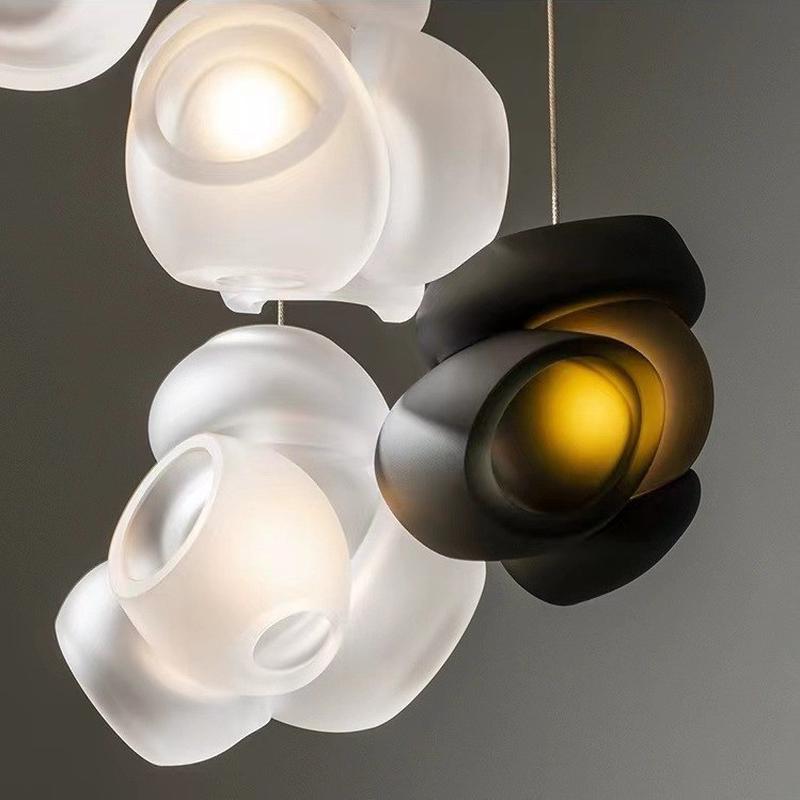 热销玫瑰设计师新款后现代灯黑白组合艺术吊灯酒店大堂宴会厅工程