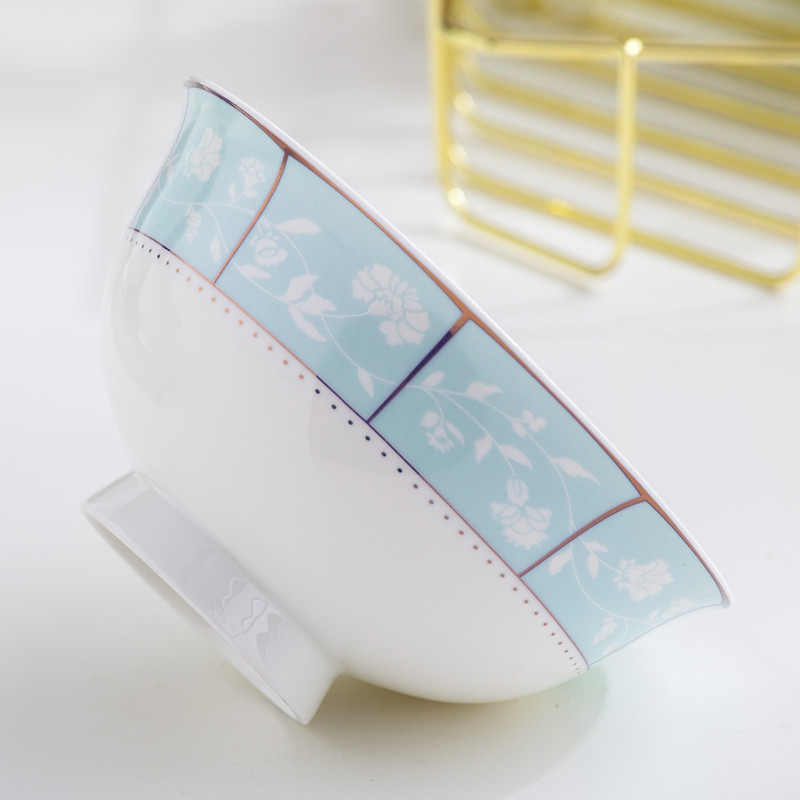 批发米饭陶瓷饭碗家用10个防烫高脚碗景德镇吃饭骨瓷碗餐具碗碗碟