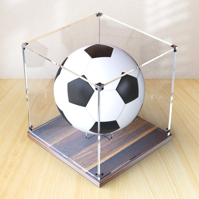 一体透明亚克力篮球珍贵展示盒透明防尘罩足排球签名球星收藏收纳