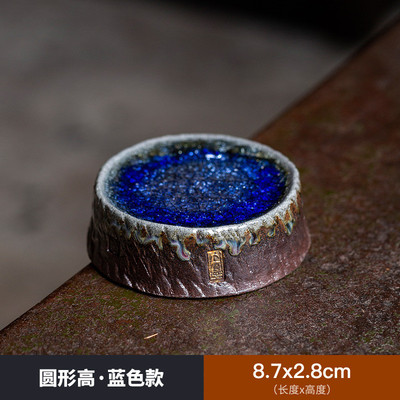 柴烧手作琉璃盖置功夫茶具茶道实心盖子架紫砂壶盖碗陶瓷壶盖托