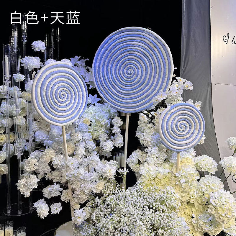 婚礼落地路引装饰甜美少女几何路引蜜糖甜圈棒棒糖道具背景装饰品