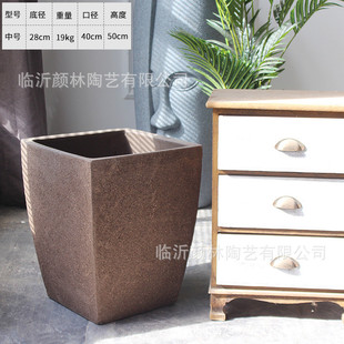 方形收底花盆粗陶大号景观花盆大码花盆栽树盆种树加厚透气盆紫砂