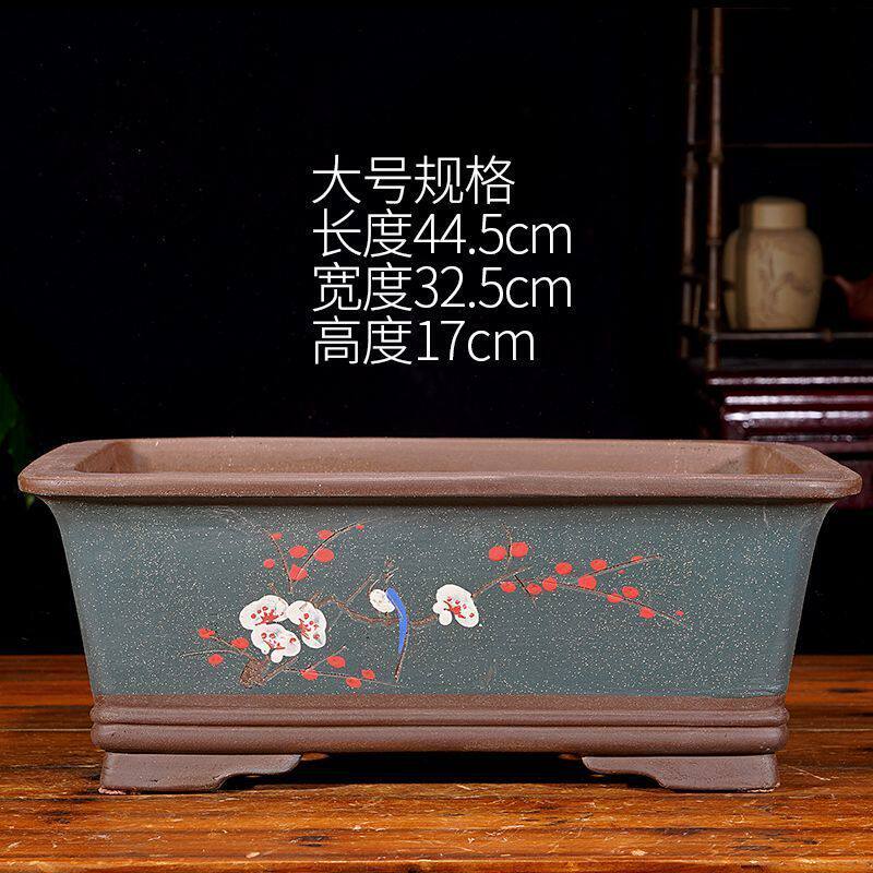 陶盆紫砂盆景花盆马槽长方形特大号大号陶瓷花盆批发代销
