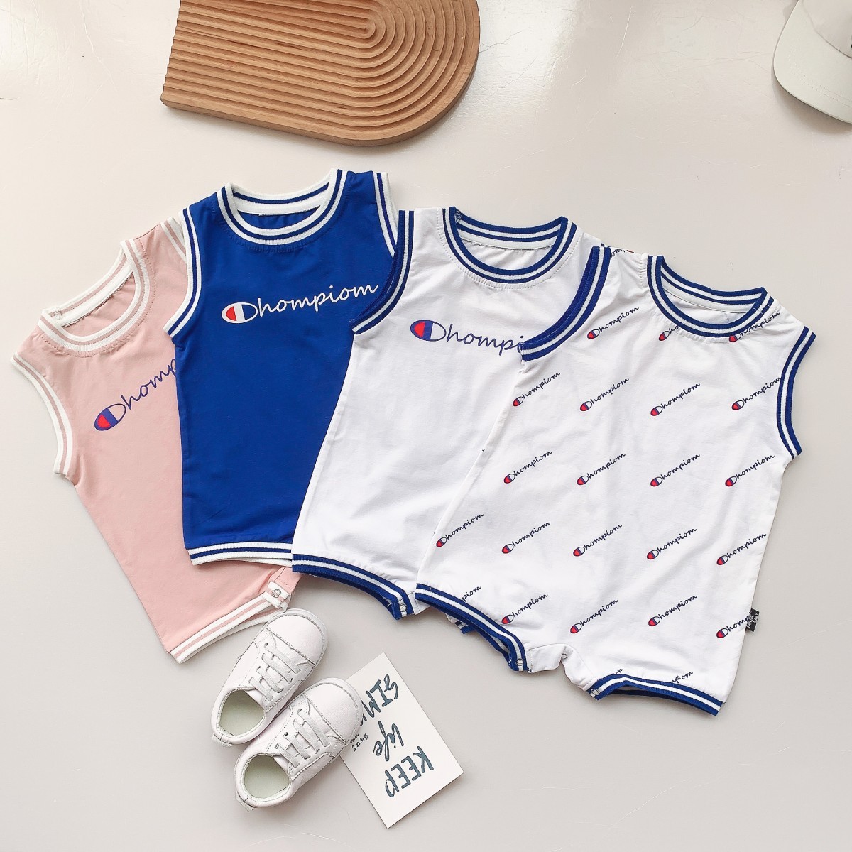 ins网红篮球哈衣夏季新款足球爬服连体衣男女宝宝童装背心包屁衣