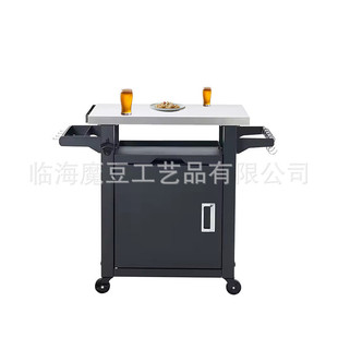 豪华室外家庭户外烧烤家用柴火炭火取暖庭院带轮烧烤车BBQ餐车推