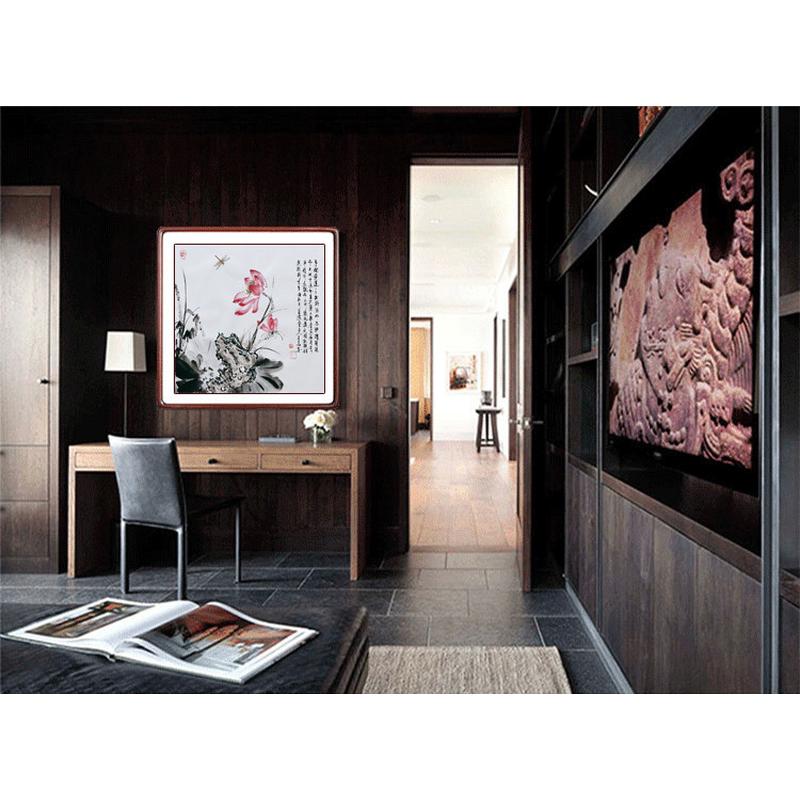 国画荷花字书画手绘真迹卧室客厅装饰画写意花鸟画定制挂画水墨画图片