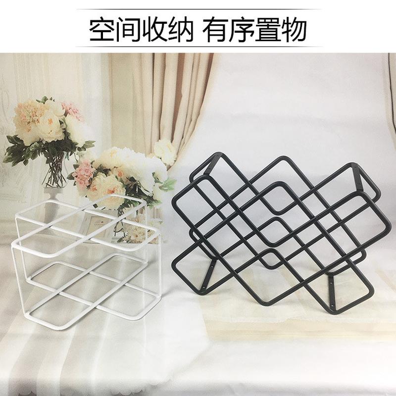 北欧装饰缕创意空铁艺红酒架酒吧金属摆件电镀玫瑰金酒瓶摆放