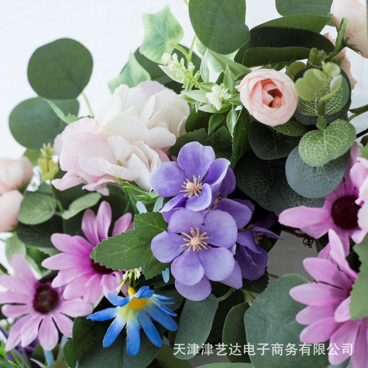热销2022新款海棠欧式仿真春季花环婚礼节日门楣家居挂饰装饰跨境