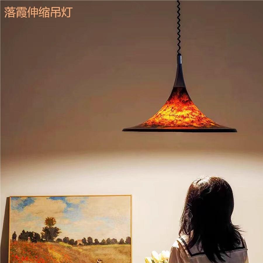热销创意艺术升降餐厅吊灯中古复古灯餐厅主灯伸缩书桌吊灯设计师