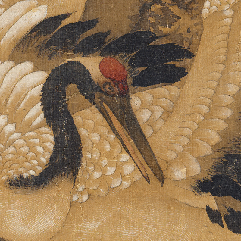清沈铨鹤鹿长春图国画花鸟画家居客厅办公室玄关书房装饰卷轴挂画图片