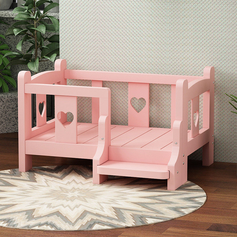 欣语宠物床狗狗木床宠物实木床狗窝粉色狗床泰迪金毛实木宠物定制,宠物/宠物食品及用品,猫狗床/躺椅,淘宝优惠券,粉丝福利购,淘宝优惠卷