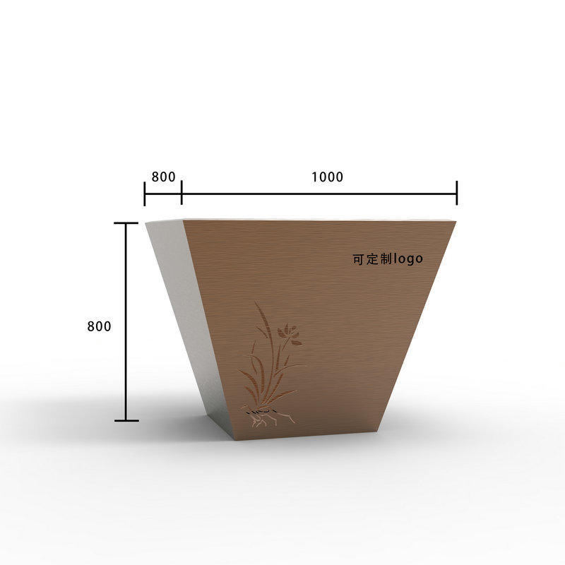 定制户外花箱商业街室外花箱组合售楼处花箱铁艺不锈钢拉丝花箱