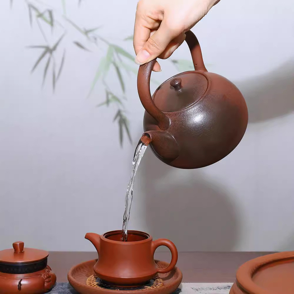 窑变粗陶煮茶壶陶土复古电陶炉烧水茶壶茶炉窑变电茶炉工夫茶风炉