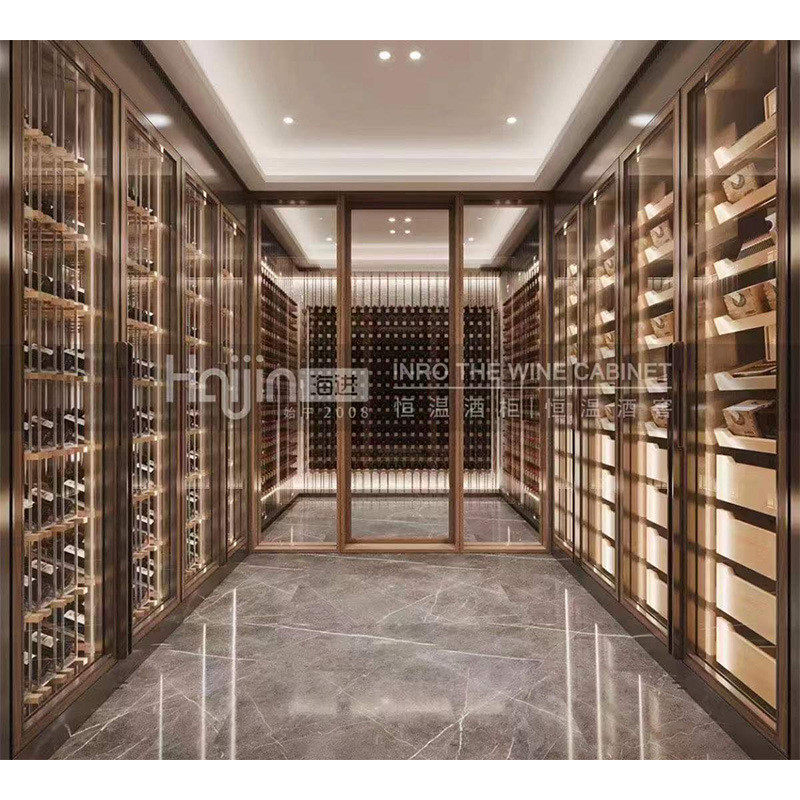 酒柜定制多层板材恒温置物架落地式红酒展示架酒架葡萄酒酒吧餐厅