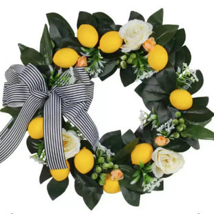 厂家装饰品复活节花环门饰直供春节人造花环场景布置藤条挂件