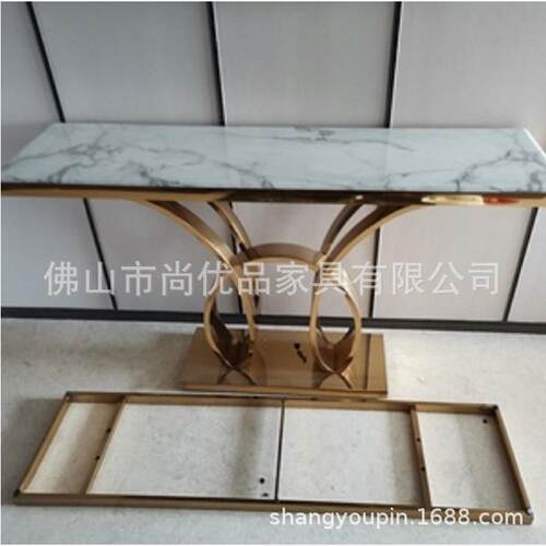靠墙式轻奢风大理石玄关台玄关柜现代简约意入户岩板端景台玄关桌