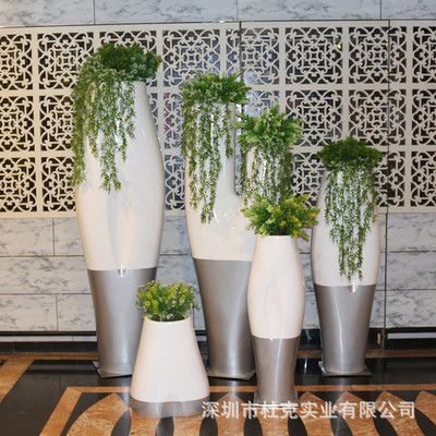 现代简约创意玻璃钢树杈型花瓶商场创意组合花盆景观美陈落地花钵