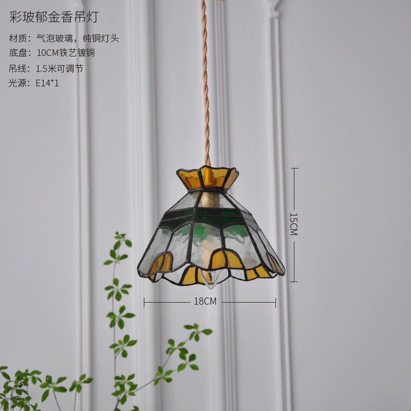 ins郁金香玻璃小吊灯复古吧台灯日式飘窗过道北欧简约
