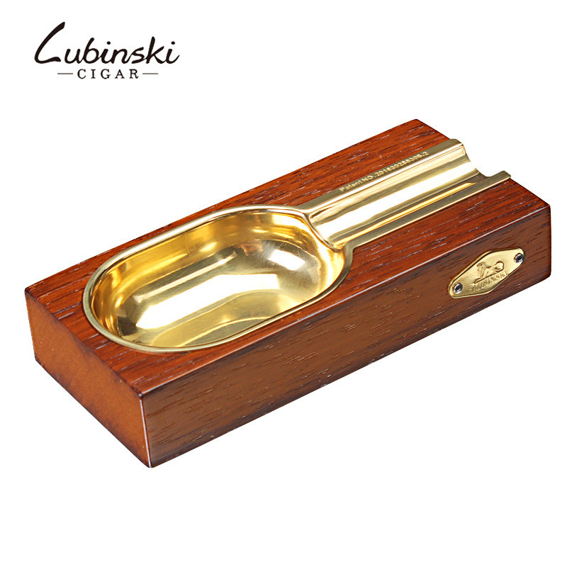 LUXFO朗佑雪茄烟灰缸实木金属雪茄烟缸创意酒店家居雪茄烟灰缸