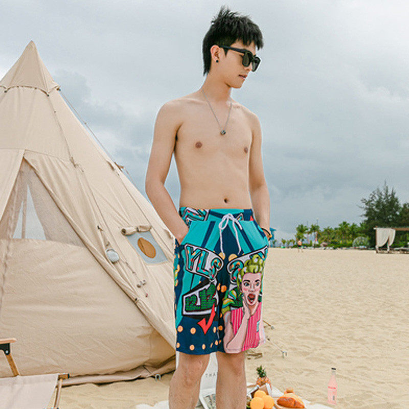 新款男士沙滩裤男款游泳裤五分裤防尴尬速干可下水宽松款度假