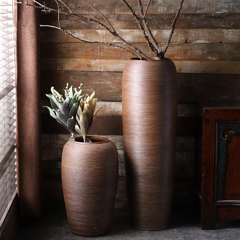 景德镇手工落地陶瓷花瓶三件套大号干支陶罐酒店橱窗摆件软装坛子,鲜花速递/花卉仿真/绿植园艺,花盆,淘宝优惠券,粉丝福利购,淘宝优惠卷