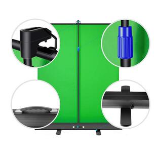 热销移动便携直播背景布地拉手动支撑式拍照拍摄抠图背景幕绿1.5x